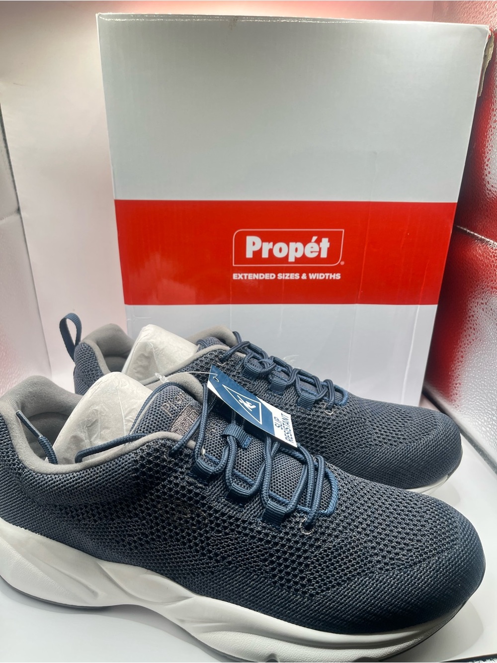 Propet New Stability Fly Men's 10.5B (Narrow) Navy Knit Athletic Sneakers